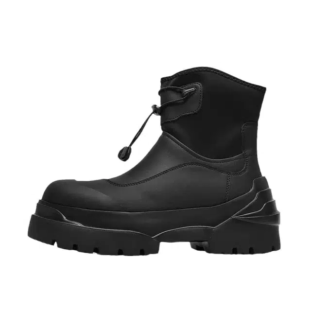 伦马登 二层牛皮 简约舒适时尚百搭通勤 短靴 男女同款 黑色