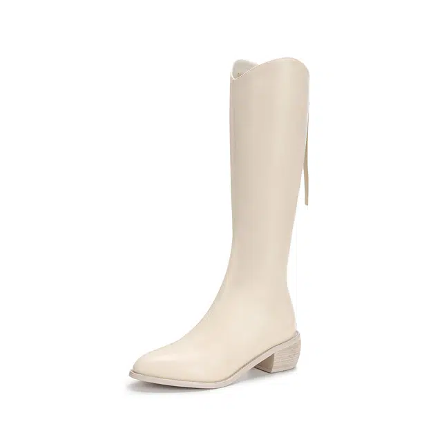 SATURDAY MODE PU V-Cut High Boots 5cm