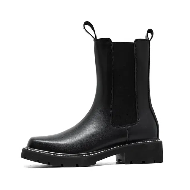 卡奇奥蒂 超纤皮 英伦时尚 高筒 切尔西靴 男款