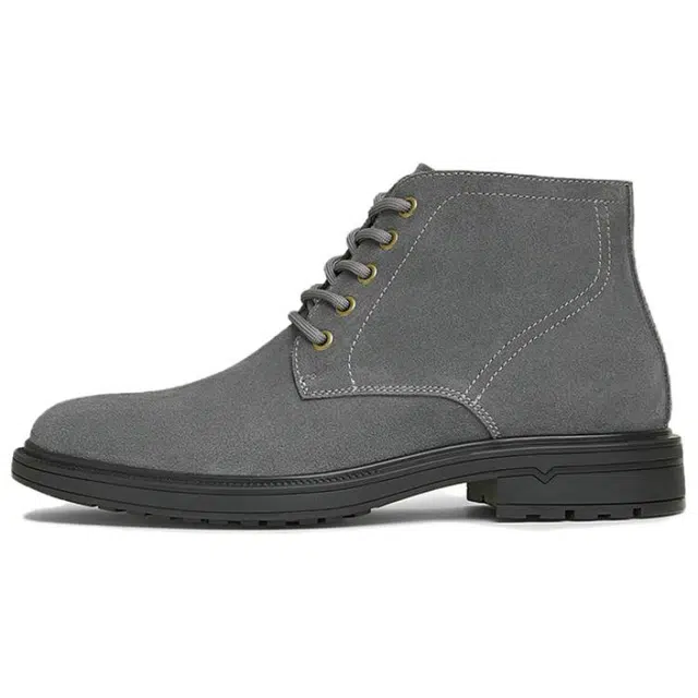 他她 二层牛皮 潮流简约个性舒适百搭通勤 短筒 马丁靴 男款