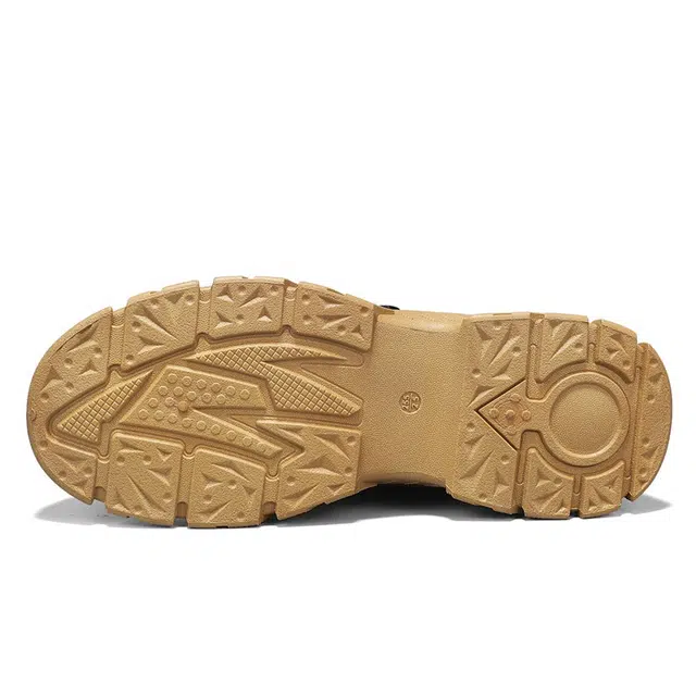 Warrior Martin Boots Mid Heel Tan