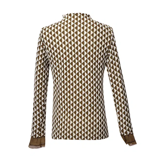 欧昵雪 雪尼尔通勤百搭休闲长袖针织衫 女款 咖啡色