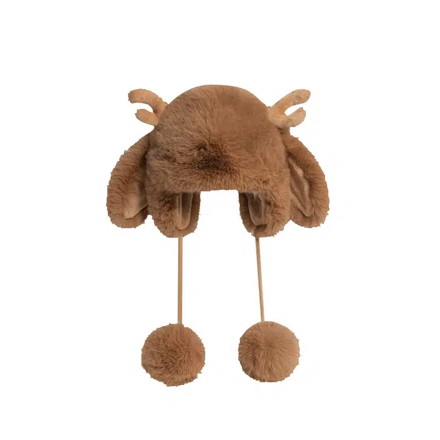 木林森 圣诞麋鹿角可爱帽子 秋冬骑车保暖防寒防风加厚护耳毛球雷锋帽 毛绒 绒线帽 男女同款情侣款