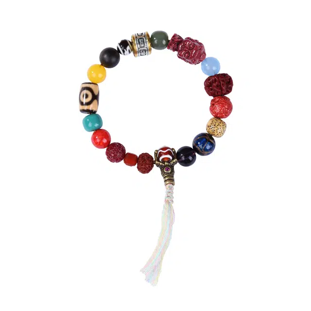 千玺世家 】#好运藏式招财纳福本命佛转运多宝 朱砂 手串 男女同款情侣款