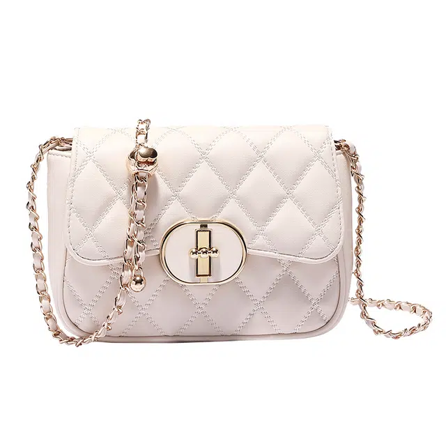 恒源祥 法式真皮复古时尚百搭 牛皮 单肩包 女款 米白色