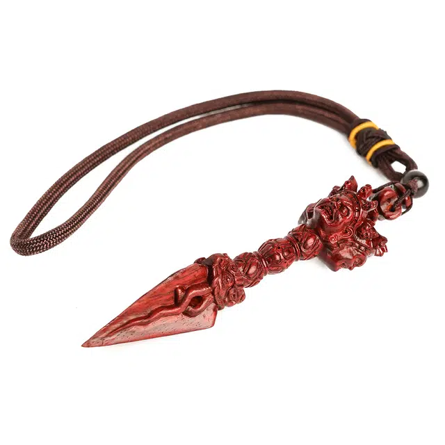 三檀小舍 国潮降魔金刚杵雕刻件 小众收藏送礼生日 小叶紫檀 钥匙扣 男女同款情侣款 紫檀属