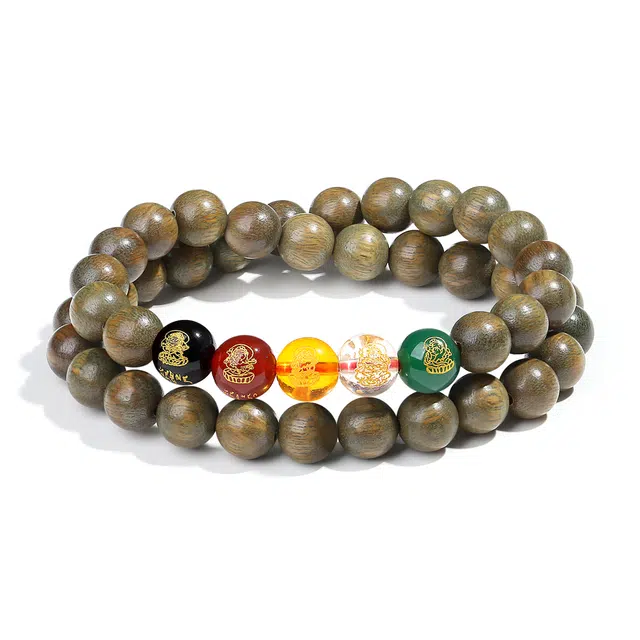 【普陀山财神系列】 普陀山文创 纳八方财气 聚天下福缘 新中式五路佛珠文玩 送礼礼盒护身#好运 檀木 手串 男女同款情侣款