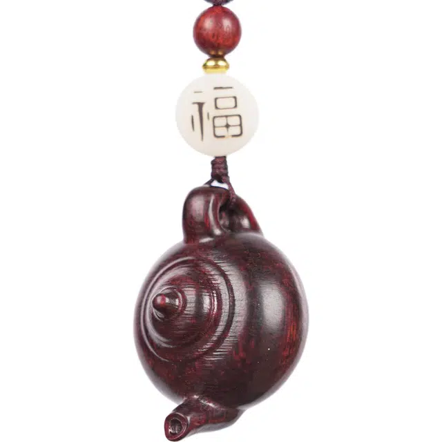 天纵 高端精工平安纳福创意盘玩好运小茶壶 血檀 木作把件 男女同款情侣款