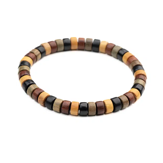 仙源 多宝多福国风转运有钱花招财纳福平安喜乐诸事顺利国潮本命年手饰好运 节日生日送礼盒物 绿檀 木作手串 男女同款情侣款