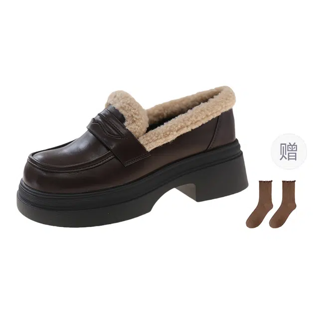 小鹿米利 英伦风复古厚底 乐福鞋 女款