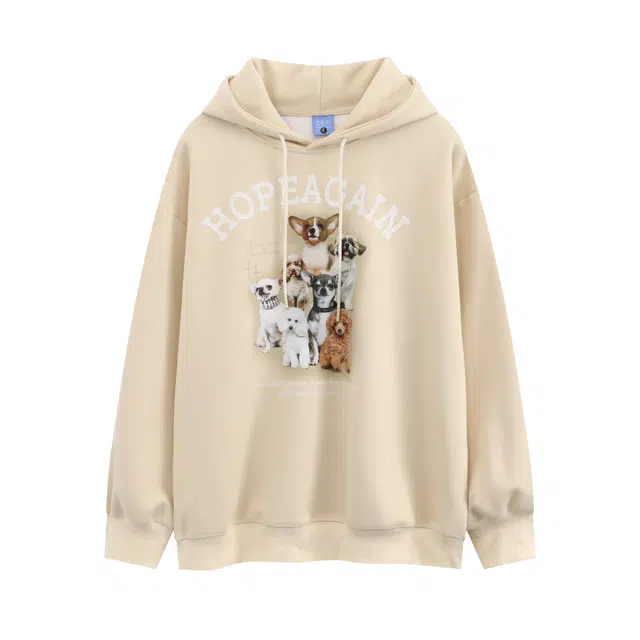 水中花 可爱动物图案连帽休闲卫衣 女款