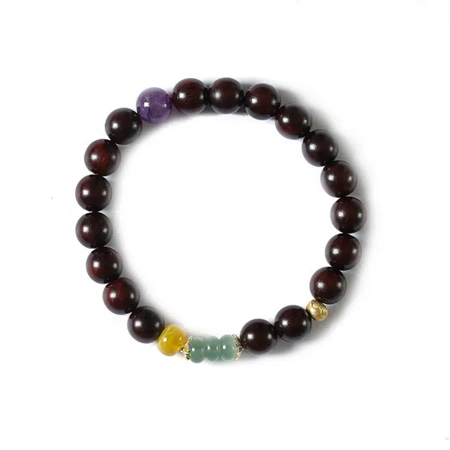 【圣诞跨年】 周帝王 【檀三彩】招桃花佛珠转运珠前程似锦福禄吉祥平安喜乐国风生日礼盒小众诸事顺利好运 檀木 手串 男女同款情侣款