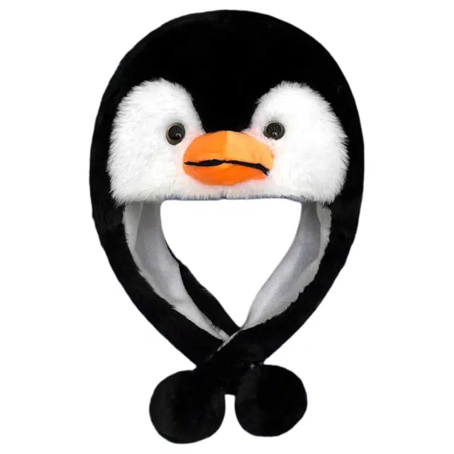木林森 卡通企鹅护耳搞怪拍照道具可爱保暖休闲简约百搭 毛绒 雷锋帽 男女同款情侣款