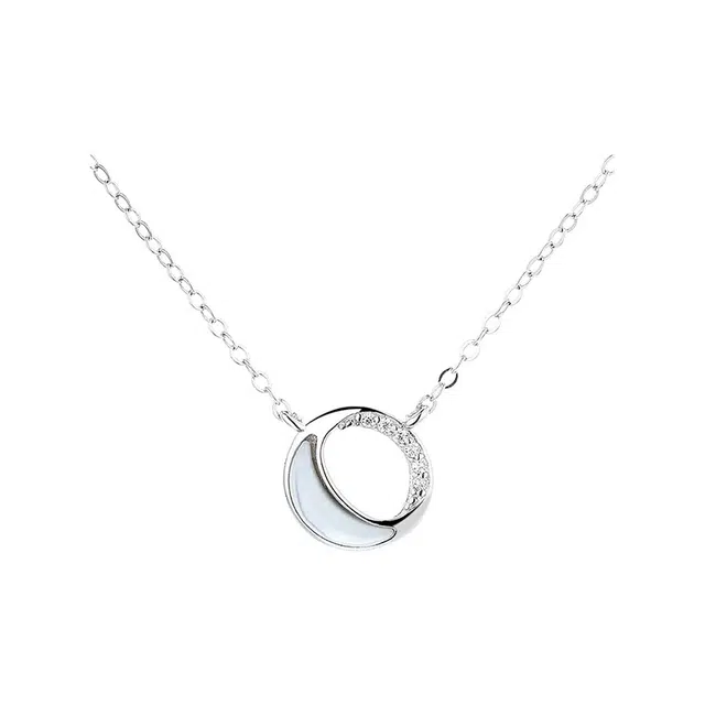 中国珠宝 白月光锁骨链 星辰会陨落  轨道会迁移  或许再也见不到你我会记得  你的光芒温暖过我的眼睛 足银 项链 女款