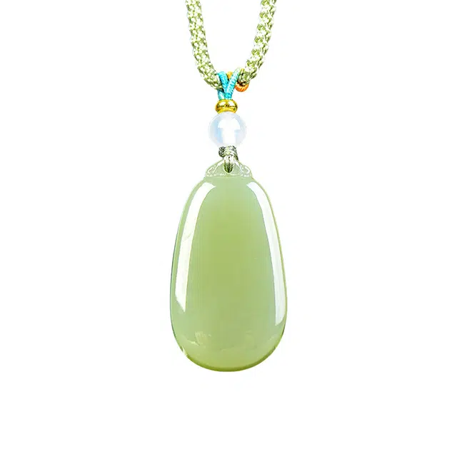 舒杰 小众平安牌项链 和田玉 青白玉 男女同款情侣款