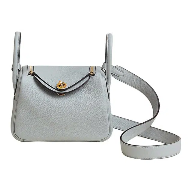 HERMES Lindy II mini Clemence 8U Bleu Glacier