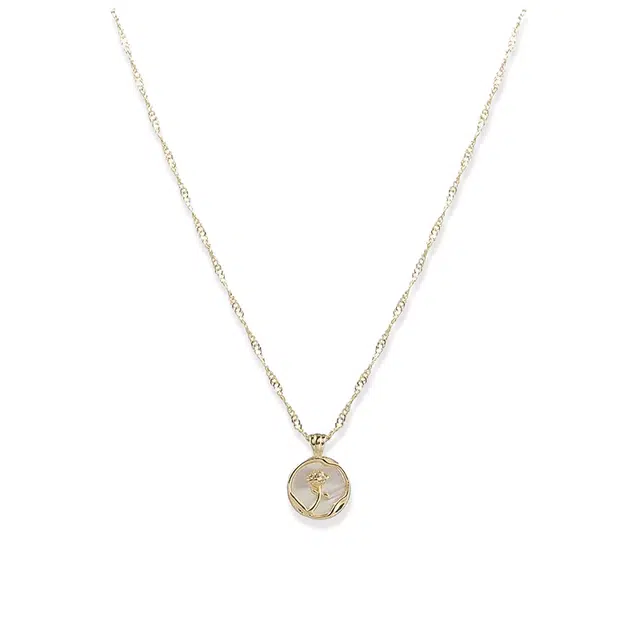 大唐国鼎 玫瑰花 时尚简约轻奢小众设计森系高级感 优雅甜美精致气质甜妹 可爱温柔浪漫百搭 合金 项链 女款