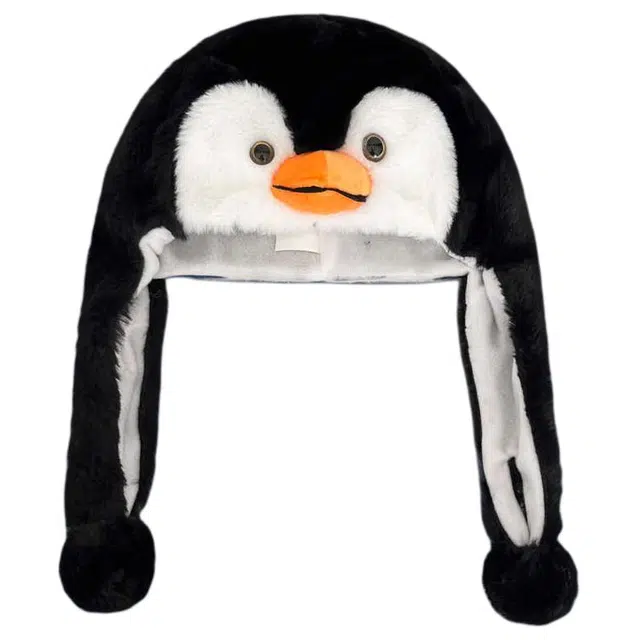 木林森 卡通企鹅护耳搞怪拍照道具可爱保暖休闲简约百搭 毛绒 雷锋帽 男女同款情侣款