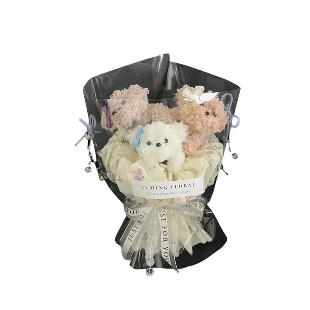 纯兔鼠  创意扭扭棒超可爱小狗玩偶花束 情侣闺蜜朋友生日礼 玩偶周边