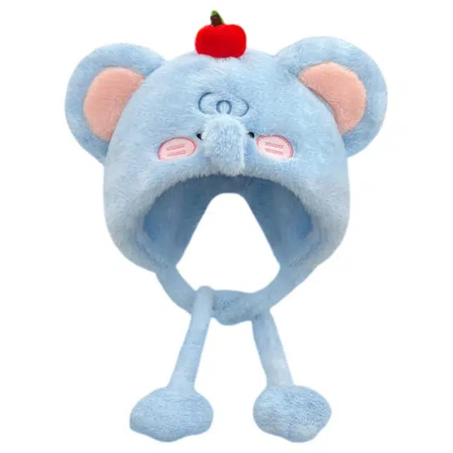 木林森 可爱卡通小飞象 保暖甜美小粉猪 拍照萌趣护耳 休闲简约百搭 毛绒 绒线帽 男女同款情侣款