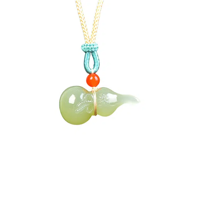 舒杰 国潮招财转运葫芦吊坠 小众国风 青白玉 男女同款情侣款