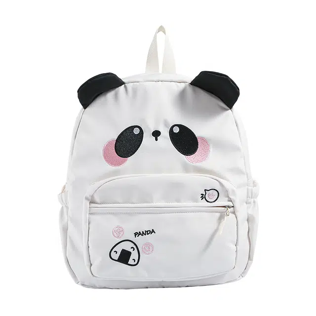 笛贝嘉 小众设计感可爱熊猫软萌 尼龙布 双肩包 女款 白色