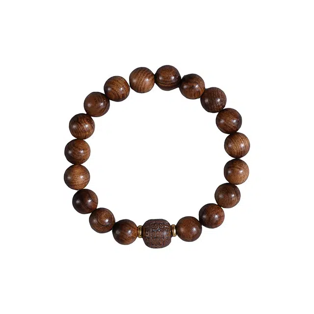 【中国木雕博物馆】 琉堇 岁岁平安许我无忧招财纳福祥云文玩佛珠链 古风时来运转平安喜乐禅意串珠#好运 花梨木 手串 男女同款情侣款