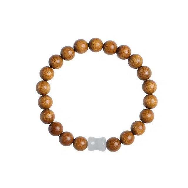 月印百川 节节高升竹节珠设计 新中式复古国潮民族风文玩 盘玩古风转运念珠手把件 日常通勤百搭 礼盒装 楠木 手串 男女同款情侣款