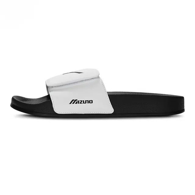 Mizuno Black White Slides