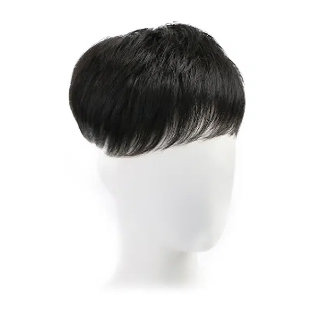 晚晚风 男士秃顶假发片 短发真发帅气隐形头顶补发 自然黑