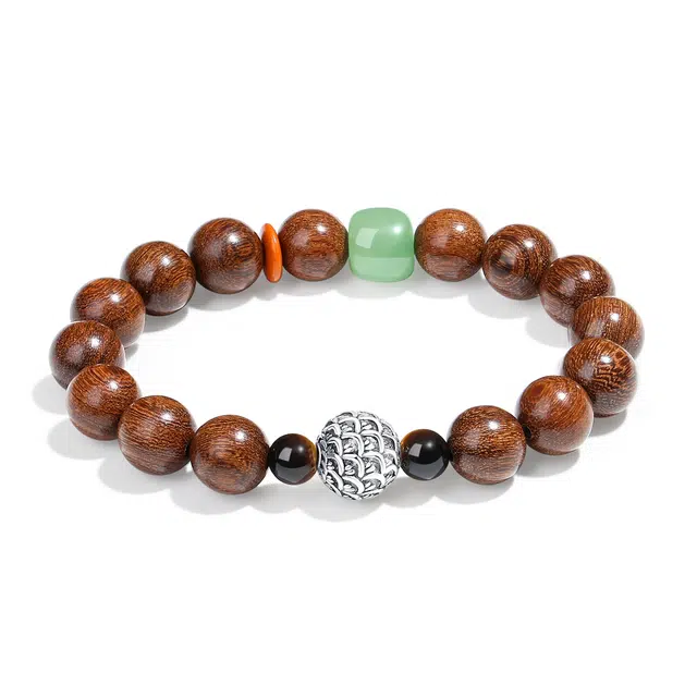 【普陀山官方已过香】 普陀山文创 新中式国风复古高级感好运转运文玩 生日送礼好运礼 金丝檀木 手串 男女同款情侣款