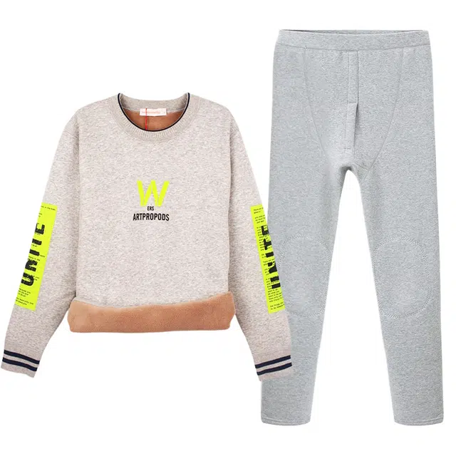 宜而爽 加绒加厚时尚锁温防寒可外穿保暖套装 男款