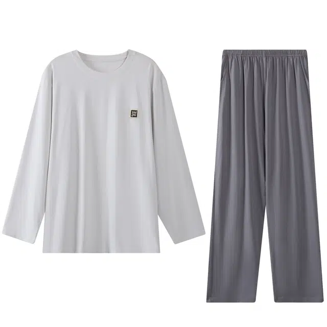 好福份 休闲舒适柔软长袖睡衣套装 男款 图片色