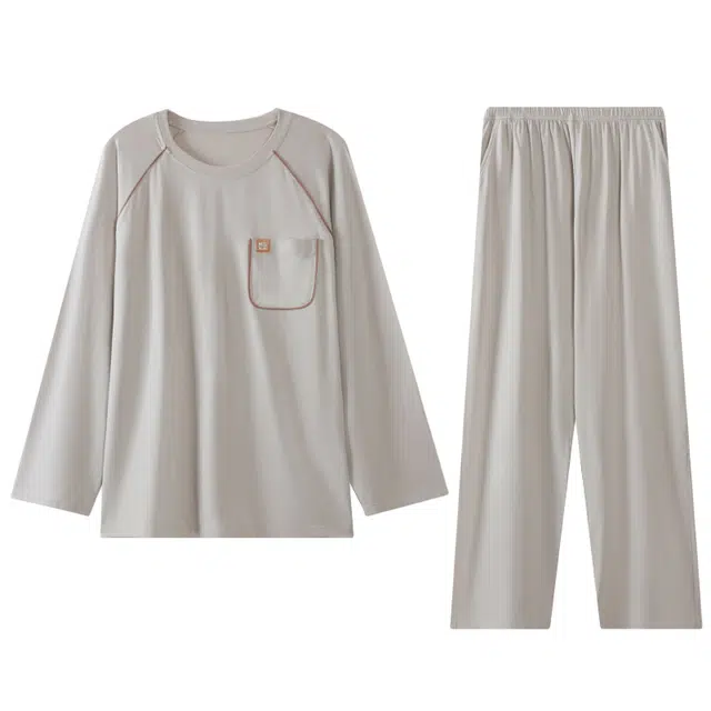 好福份 莫代尔休闲中腰可外穿亲肤舒适睡衣套装 男款 图片色