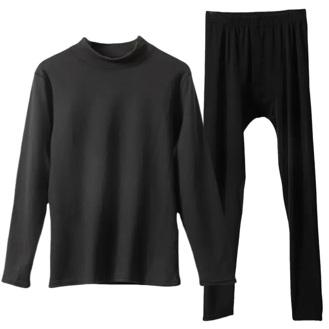 雅鹿 阳离子发热锁温抗寒舒适柔软亲肤打底保暖套装 男款