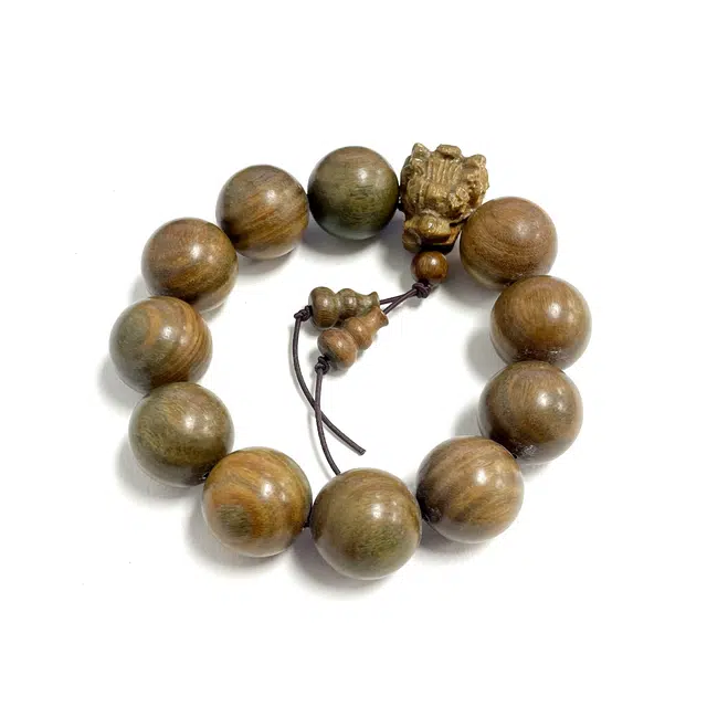 九隆古 十二生肖龙头转运珠串珠 新中式国潮平安喜乐有钱花小众文玩盘玩佛珠手饰#好运 绿檀 手串 男女同款情侣款