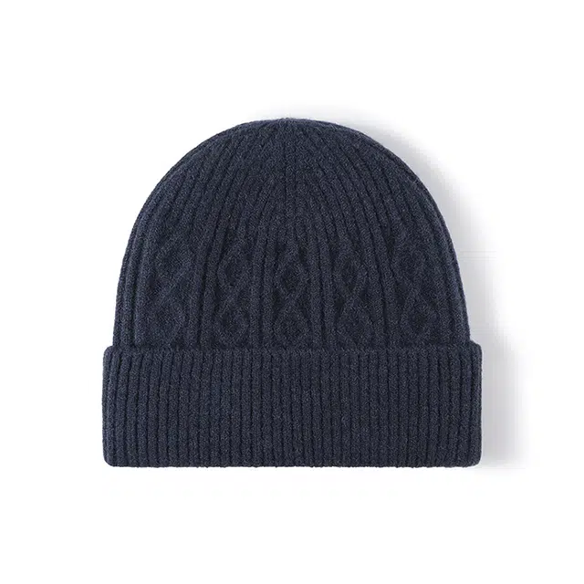 浪莎 情侣款光板纹路加绒针织帽男女生大头围秋冬冷帽保暖防寒毛线帽 腈纶 绒线帽 男女同款情侣款