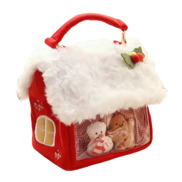 万童乐 手拎雪屋手提糖果袋子 雪人姜饼人 玩偶周边