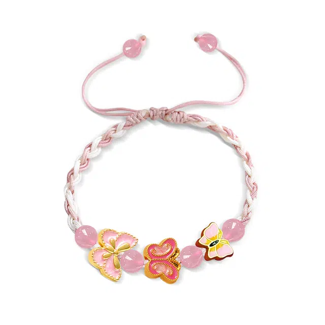 饰伴 国潮新中式小众轻奢搭配 优雅气质喜迎春 手工编织好运 水晶 手链 女款