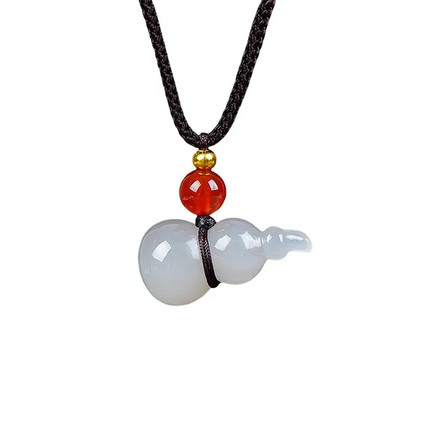 舒杰 小众国风招财葫芦 和田玉项链 烟紫 女款