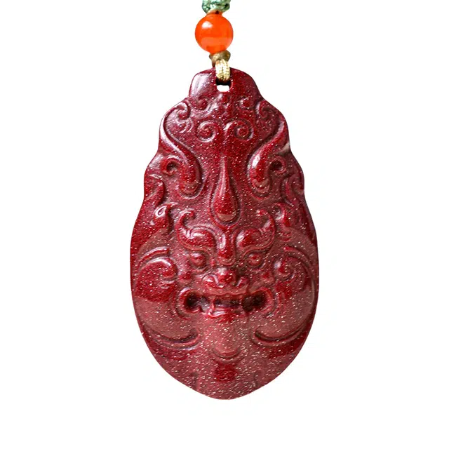 舒杰 新中式紫金砂兽牌小众设计款 朱砂 项链 男女同款情侣款