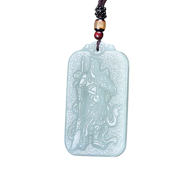 舒杰 国潮忠义关公 和田玉 白玉/青白玉 男款