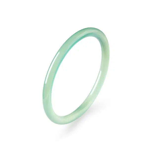 中国黄金 珍·尚银 竹韵流光 新中式古风汉服旗袍清冷感素圈翠绿镯子 精致典雅气质玉镯 礼盒#好运 玉髓 手镯 女款