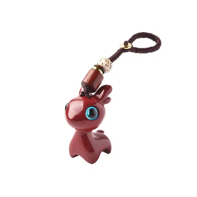 【一路平安】 灵菲 高含量紫金砂小鹿挂坠 汽车钥匙扣 招财转运生日送礼#好运 再造辰砂朱砂 吊坠 男女同款情侣款