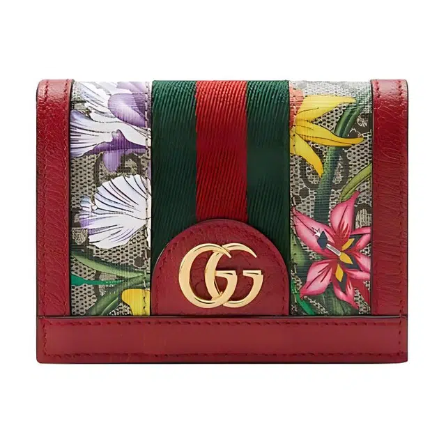 Gucci Floral Logo Stripe Wallet