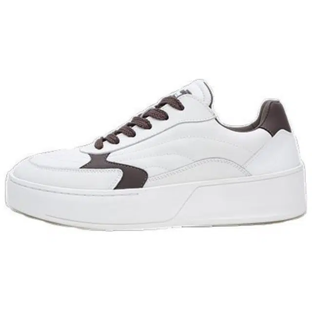 百伦韩 牛剖层革 通勤百搭 舒适潮流个性     复古 防滑 低帮 板鞋 男款 白色