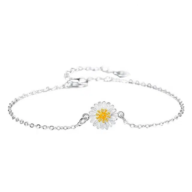 前方大荒野 小雏菊日韩潮流田园风森系甜美轻奢氛围感精致小巧文雅大方文艺气质日常创意百搭可调节 合金 手链 女款