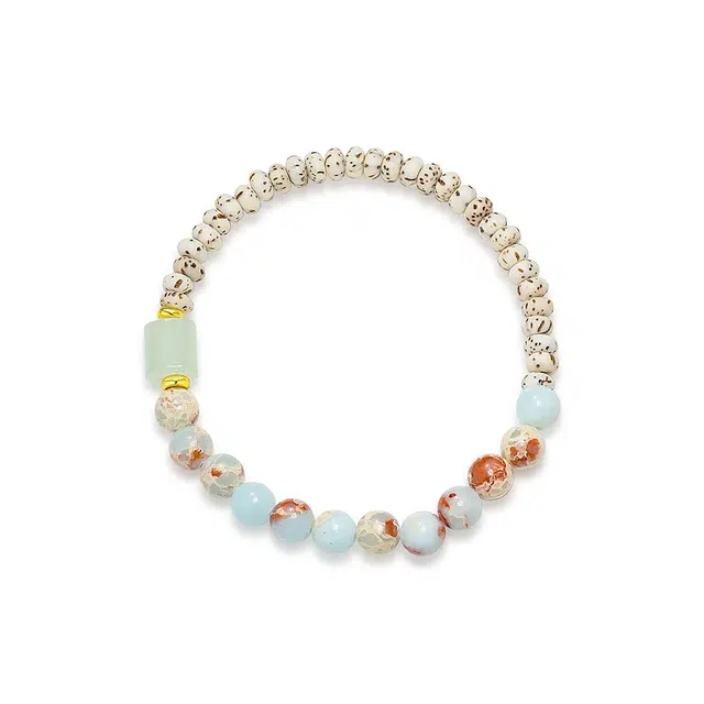 九隆古 新中式素雅田园森系小众轻奢转运 国潮复古高级感手捻串珠手饰#好运 本命年送礼盒物 星月菩提 手串 男女同款情侣款