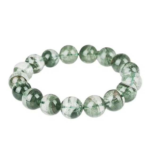 豆蔻时光 小众国风森系绿幽灵素串转运珠 水晶 其他玉石 男女同款情侣款