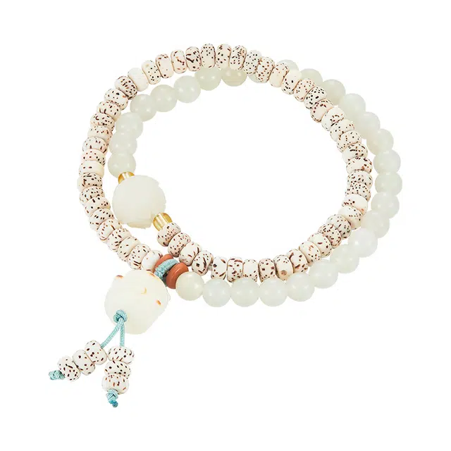 【爱与守护的绕指柔】 迷颂玛 猫咪双圈 叠戴盘玩 招财纳福新中式#好运 星月菩提 手串 女款